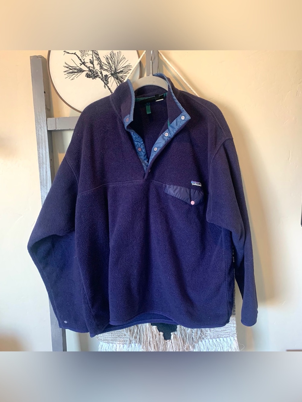 Vintage Patagonia Synchilla Snap-T Fleece Pullover Jacket Mens Large Purple 90s